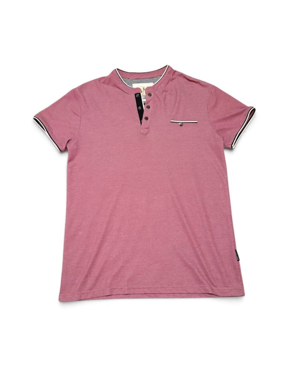 Scott James England Mauve Henley Polo Shirt Men's M